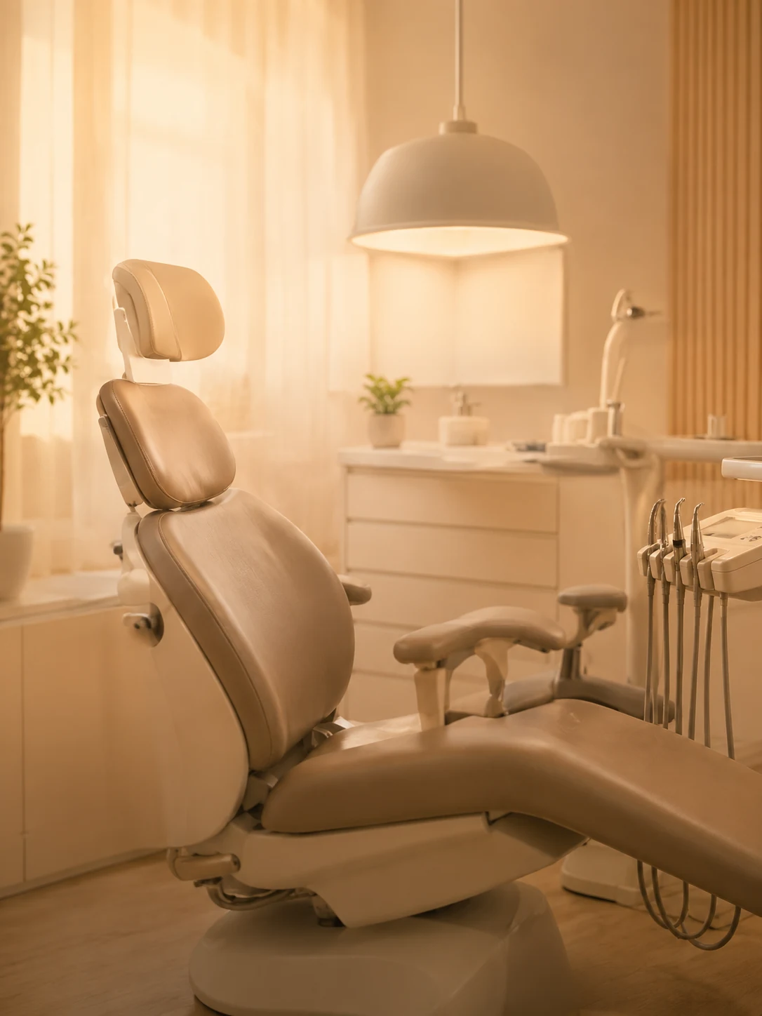 Sillón dental moderno en consultorio iluminado